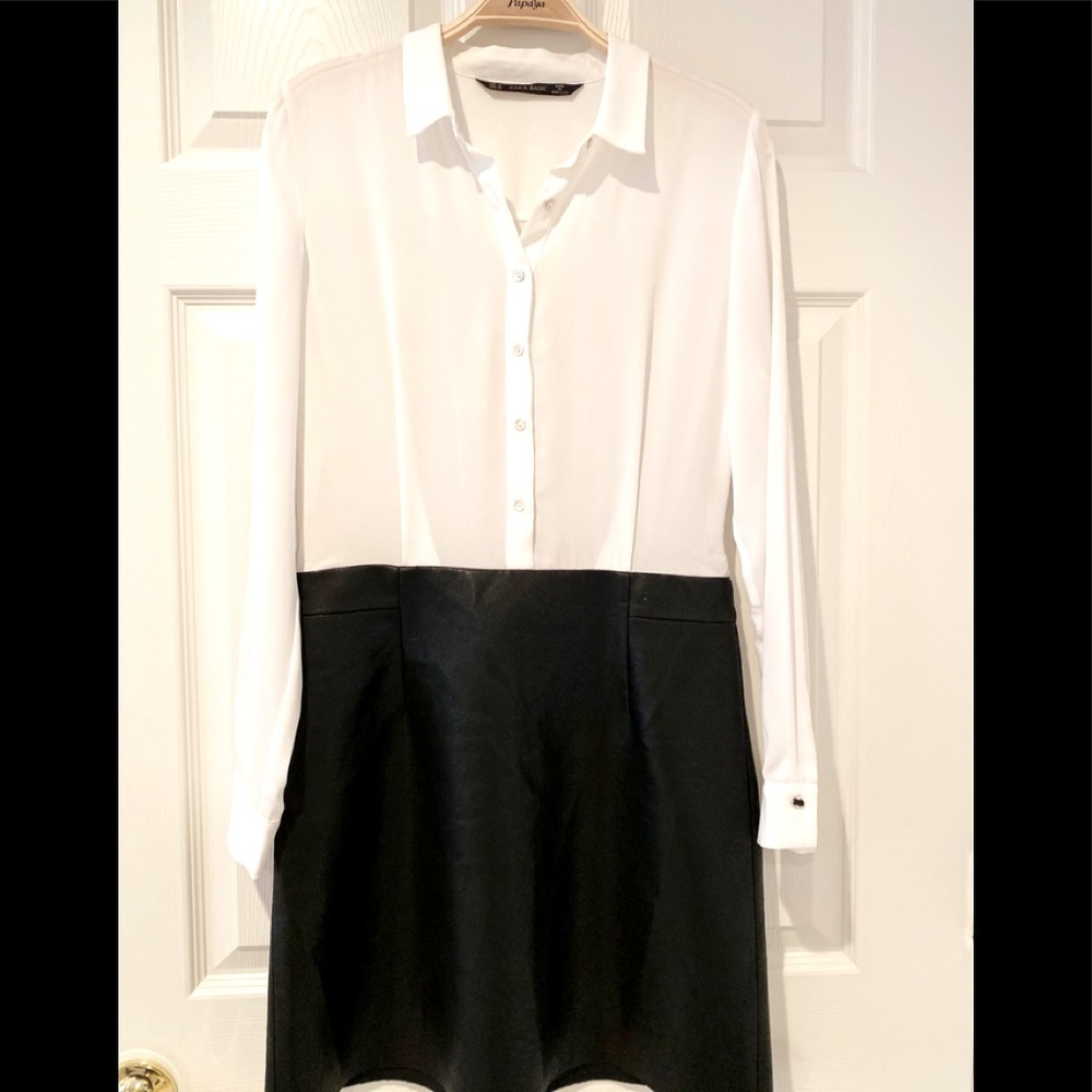 Zara Basic Black & White Casual Dress